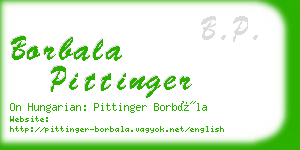 borbala pittinger business card